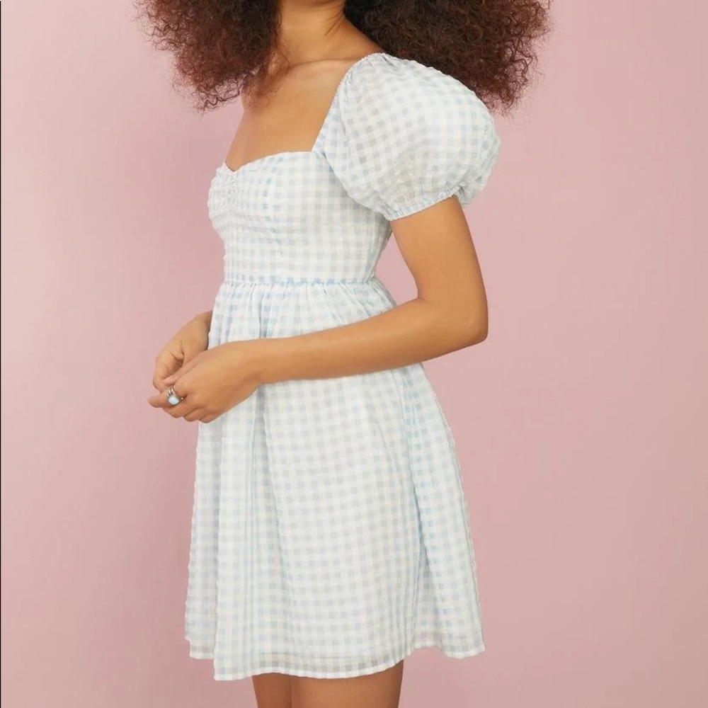 Dollskill Sugarthrills XXS blue gingham babydoll mini dress similar to Selkie